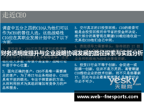 财务透明度提升与企业战略协调发展的路径探索与实践分析